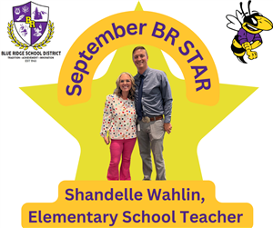 September BR Star award with principal under September BR STAR banner