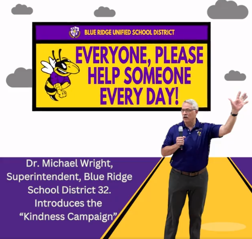 Dr. Wright announcing the "Kinndess Campaign" Everyone, Please Help Someone Every Day!